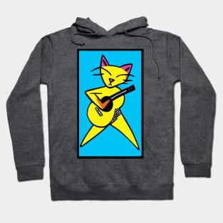 Yellow Cat Plays Guitar Hoodie